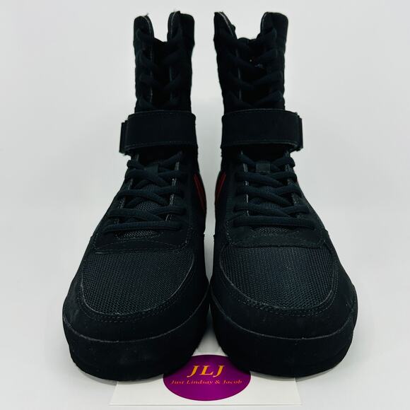 Reebok Men's Boxing Boot 'Buck Delta - Black' Mayweather BD1347 Size 8.5 - Picture 2 of 11